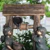 Sunnydaze Children at The Well 39-Inch Electric Water Fountain – with LED Lights and Electric Submersible Pump for Patio, Yard or Deck