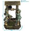Sunnydaze Children at The Well 39-Inch Electric Water Fountain – with LED Lights and Electric Submersible Pump for Patio, Yard or Deck