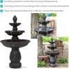 Sunnydaze Classic Tulip 46″ Tiered Outdoor Water Fountain – 3-Tiered Outdoor Fountain for Garden, Patio, or Backyard – Dark Brown(Dark Brown)