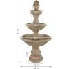 Sunnydaze Cornucopia 61-Inch 3-Tier Electric Water Fountain – Large Outdoor Water Feature for Garden, Patio or Yard