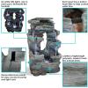 Sunnydaze Dual Cascading Rock Falls 39-Inch Outdoor Water Fountain with LED Lights – Electric Submersible Pump