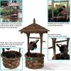 Sunnydaze Electric Water Fountain – Outdoor 48-Inch Old-Fashioned Wooden Wishing Well Garden Fountain – for Garden, Patio, Decks