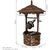 Sunnydaze Electric Water Fountain – Outdoor 48-Inch Old-Fashioned Wooden Wishing Well Garden Fountain – for Garden, Patio, Decks