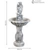 Sunnydaze Fairy Flower Solar Water Fountain – 42-Inch Outdoor Water Feature with LED Light – for Garden, Patio, Decks