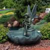 Sunnydaze Fairy Shell Outdoor Water Fountain – 30-Inch Waterfall Fountain with Submersible Pump for The Patio, Lawn, or Yard