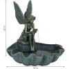 Sunnydaze Fairy Shell Outdoor Water Fountain – 30-Inch Waterfall Fountain with Submersible Pump for The Patio, Lawn, or Yard