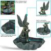 Sunnydaze Fairy Shell Outdoor Water Fountain – 30-Inch Waterfall Fountain with Submersible Pump for The Patio, Lawn, or Yard