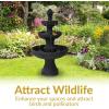Sunnydaze Flower Blossom 43″ Tiered Outdoor Water Fountain – 3-Tiered Outdoor Fountain for Garden, Patio, or Backyard – Black Finish(Black)