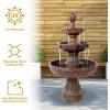 Sunnydaze Flower Blossom 43″ Tiered Outdoor Water Fountain – 3-Tiered Outdoor Fountain for Garden, Patio, or Backyard – Black Finish(Earth)