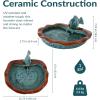 Sunnydaze Glazed Ceramic Fish 7-Inch Outdoor Garden Fountain – Outdoor Tabletop Fountain for Patio, Deck, Garden – Aqua and Brown(Aqua/Brown)