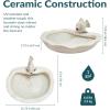 Sunnydaze Glazed Ceramic Fish 7-Inch Outdoor Garden Fountain – Outdoor Tabletop Fountain for Patio, Deck, Garden – Aqua and Brown(White)
