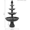 Sunnydaze Grand Courtyard 80-Inch 4-Tiered Outdoor Water Fountain – Electric Submersible Pump – Dark Chestnut(Black)