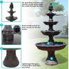 Sunnydaze Grand Courtyard 80-Inch 4-Tiered Outdoor Water Fountain – Electric Submersible Pump – Dark Chestnut(Dark Chestnut)