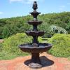 Sunnydaze Grand Courtyard 80-Inch 4-Tiered Outdoor Water Fountain – Electric Submersible Pump – Dark Chestnut(Dark Chestnut)