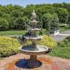 Sunnydaze Grand Courtyard 80-Inch 4-Tiered Outdoor Water Fountain – Electric Submersible Pump – Dark Chestnut(Earth)