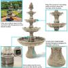 Sunnydaze Grand Courtyard 80-Inch 4-Tiered Outdoor Water Fountain – Electric Submersible Pump – Dark Chestnut(Earth)