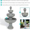 Sunnydaze Lion Head 53-Inch 3-Tier Outdoor Water Fountain with Electric Submersible Pump for Patio, Yard, or Deck