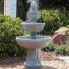 Sunnydaze Lion Head 53-Inch 3-Tier Outdoor Water Fountain with Electric Submersible Pump for Patio, Yard, or Deck