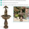 Sunnydaze Lovers Umbrella 43-Inch Solar-Powered Fountain with Rechargeable Solar Battery Backup and LED Lights for Garden, Patio, Yard or Balcony