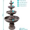 Sunnydaze Mediterranean 49-Inch 4-Tier Outdoor Water Fountain with Electric Submersible Pump for Garden, Patio, or Yard