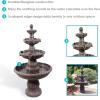 Sunnydaze Mediterranean 49-Inch 4-Tier Outdoor Water Fountain with Electric Submersible Pump for Garden, Patio, or Yard