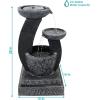 Sunnydaze Modern Cascading Bowls 28-Inch Solar Water Fountain with Battery Backup and LED Lights – Submersible Pump