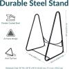 Sunnydaze Patio Hammock Chair with Stand – Hanging Hammock Swing Chair with Stand for Outside – Heavy-Duty Steel – A-Frame – Black