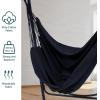 Sunnydaze Patio Hammock Chair with Stand – Hanging Hammock Swing Chair with Stand for Outside – Heavy-Duty Steel – A-Frame – Black