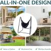 Sunnydaze Patio Hammock Chair with Stand – Hanging Hammock Swing Chair with Stand for Outside – Heavy-Duty Steel – A-Frame – Black