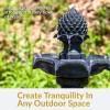 Sunnydaze Pineapple 46-Inch 2-Tier Outdoor Solar Fountain – Decorative Water Fountain with Pump for Garden, Patio, Yard or Balcony – Rust Finish(Black)