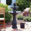 Sunnydaze Pineapple 46-Inch 2-Tier Outdoor Solar Fountain – Decorative Water Fountain with Pump for Garden, Patio, Yard or Balcony – Rust Finish(Black)