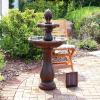Sunnydaze Pineapple 46-Inch 2-Tier Outdoor Solar Fountain – Decorative Water Fountain with Pump for Garden, Patio, Yard or Balcony – Rust Finish(Rust)