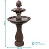 Sunnydaze Pineapple 46-Inch 2-Tier Outdoor Solar Fountain – Decorative Water Fountain with Pump for Garden, Patio, Yard or Balcony – Rust Finish(Rust)