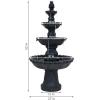 Sunnydaze Pineapple 52-Inch 4-Tier Outdoor Water Fountain – Tall Outdoor Fountain for Garden, Patio or Yard – Earth(Black)