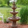 Sunnydaze Pineapple 52-Inch 4-Tier Outdoor Water Fountain – Tall Outdoor Fountain for Garden, Patio or Yard – Earth(Tan)