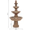 Sunnydaze Pineapple 52-Inch 4-Tier Outdoor Water Fountain – Tall Outdoor Fountain for Garden, Patio or Yard – Earth(Tan)