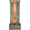 Sunnydaze Rippled Slate 48-Inch Outdoor Water Fountain – Outdoor Water Feature with LED Light for Copper Accents for Patio, Deck, Garden