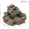 Sunnydaze Rocky Ravine Electric Water Fountain – 18-Inch Outdoor Water Feature with Submersible Pump – for Garden, Patio, Deck