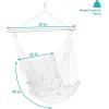 Sunnydaze Tufted Victorian Large Hanging Hammock Chair – Sturdy 300 Pound Capacity – Gray(Navy Blue)