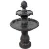 Sunnydaze 35″ Solar 2-Tier Outdoor Water Fountain – Outdoor Water Fountain with Battery Backup and Pump – Earth(Black)