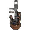 Sunnydaze 40-Inch Children Playing with Faucet Outdoor Water Fountain – Outdoor Water Feature with LED Light for Garden, Patio, Yard or Balcony