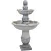 Sunnydaze 50-Inch 2-Tier French Garden Outdoor Water Fountain – Glass Fiber Reinforced Concrete Construction – Dusty Gray