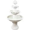 Sunnydaze 52-Inch 3-Tier Outdoor Water Fountain with Fruit Top – Large Outdoor Water Feature for Garden, Patio, Yard or Balcony – White