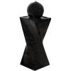 Sunnydaze Black Ball 30-Inch Solar Powered Fountain with Battery Backup and LED Lights for Garden, Patio, Yard or Balcony – Resin and Fiberglass