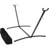 Sunnydaze Brazilian Portable Steel Hammock Stand for Outside with Carrying Case – 400-Pound Capacity Hammock Frame – Black Finish(Bronze)