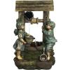 Sunnydaze Children at The Well 39-Inch Electric Water Fountain – with LED Lights and Electric Submersible Pump for Patio, Yard or Deck