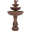 Sunnydaze Dove Pair 43-Inch 3-Tier Outdoor Water Fountain with Electric Submersible Pump for Garden, Patio or Yard