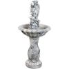 Sunnydaze Fairy Flower Solar Water Fountain – 42-Inch Outdoor Water Feature with LED Light – for Garden, Patio, Decks