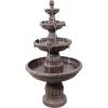 Sunnydaze Mediterranean 49-Inch 4-Tier Outdoor Water Fountain with Electric Submersible Pump for Garden, Patio, or Yard