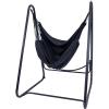 Sunnydaze Patio Hammock Chair with Stand – Hanging Hammock Swing Chair with Stand for Outside – Heavy-Duty Steel – A-Frame – Black